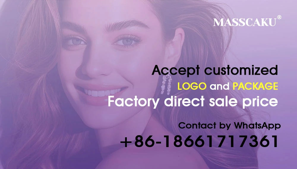 MASSCAKU Super Soft Ellipse Shape Lashes 0.15 0.20 Thickness Natural Faux Mink Eyelashes Extension Custom Logo Matte Flat Lashes