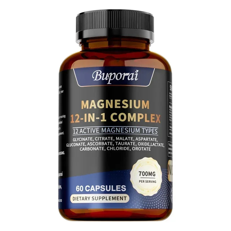 Magnesium Complex Capsules - Relieve Nerve Stress and Muscle Contraction, Support Bone Health and Boost Immune FunctionSupplemen