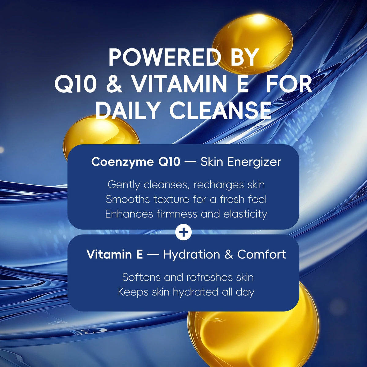 QUIYUM 6Pcs Coenzyme Q10 Vitamin E Anti-Aging Skincare Set, Cleanser Toner Serum Eye Cream Day Night Cream Hydrating Facial Kit