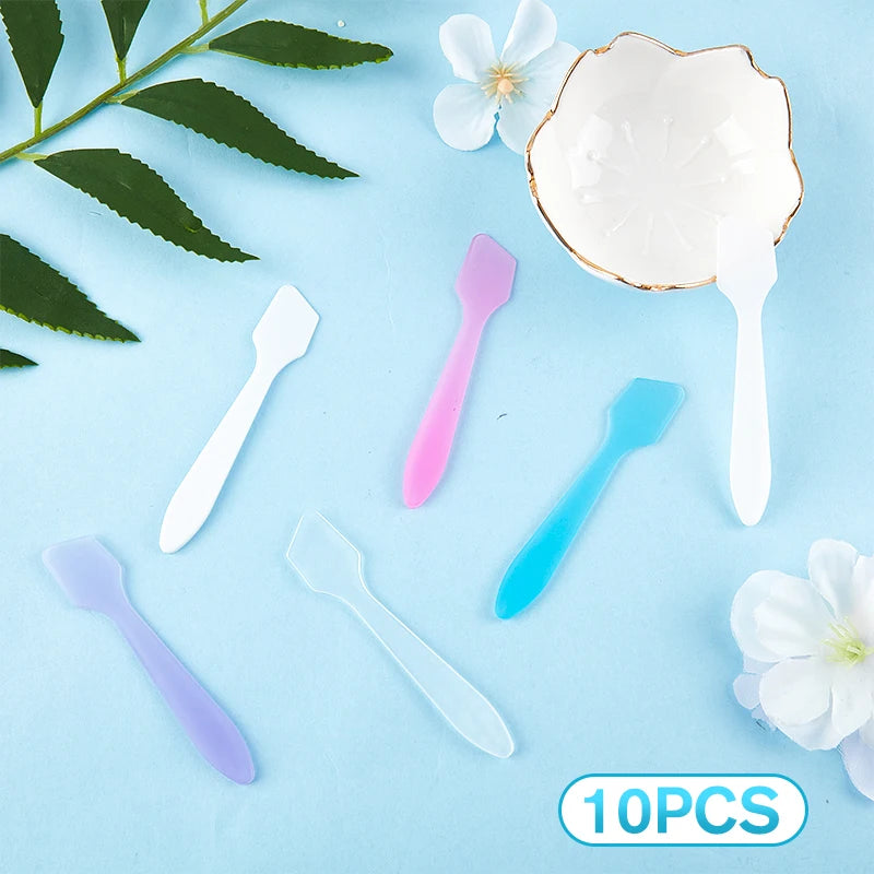 10 Pcs Mini Cosmetic Spatulas Scoop Face Cream Makeup Mask Mixed Spoon Eye Facial Makeup Applicator Sticks Beauty DIY Tools