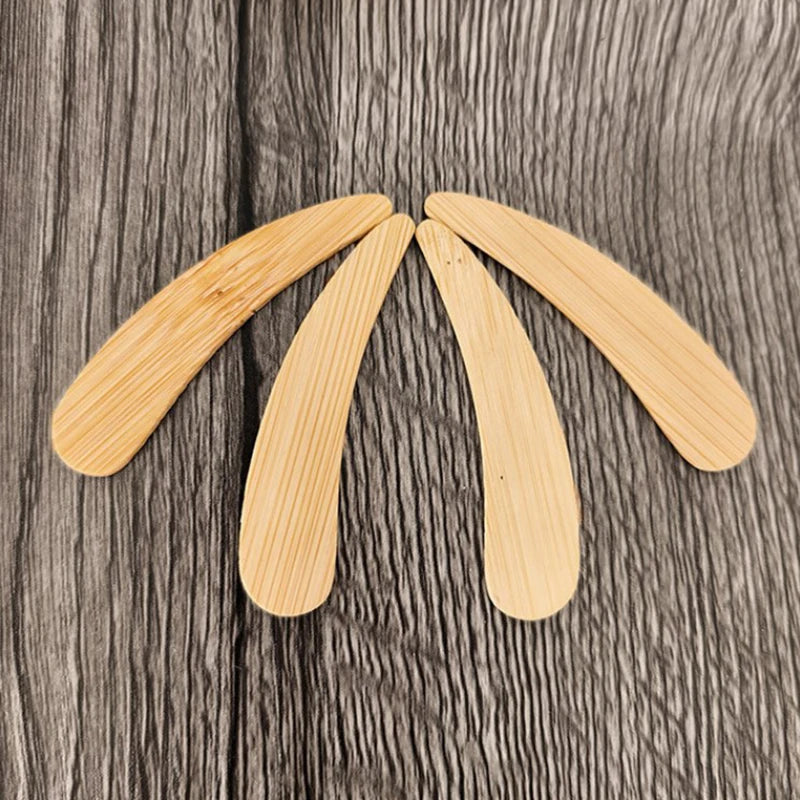 10pc Wooden Bamboo Facial Mask Spatula Disposable Curved Scoop Makeup Mask Cream Biodegradable Stick Bamboo Cosmetic Spatulas