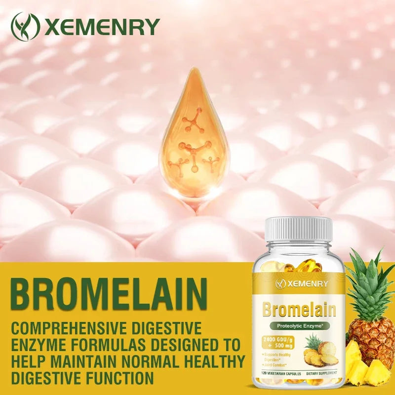 Bromelain Capsules - Supports Joint Health, Improves Digestive Health, Relieves Pain, and Boosts Immunity