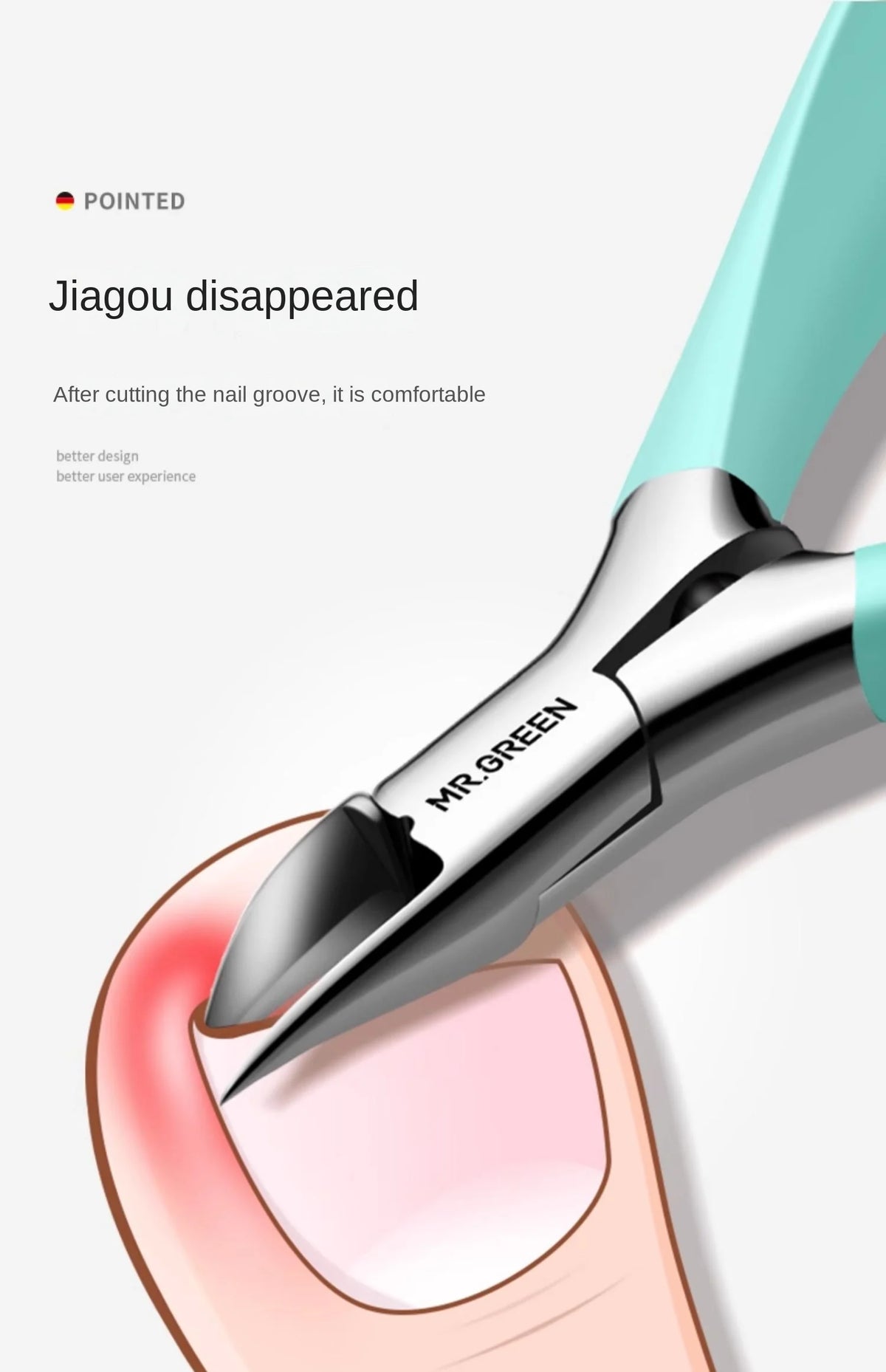MR.GREEN Manicure Tools Professional Stainless Steel Thick Toenails Ingrown Cuticle Nipper  Trimmer Plier Scissors Nail Clippers