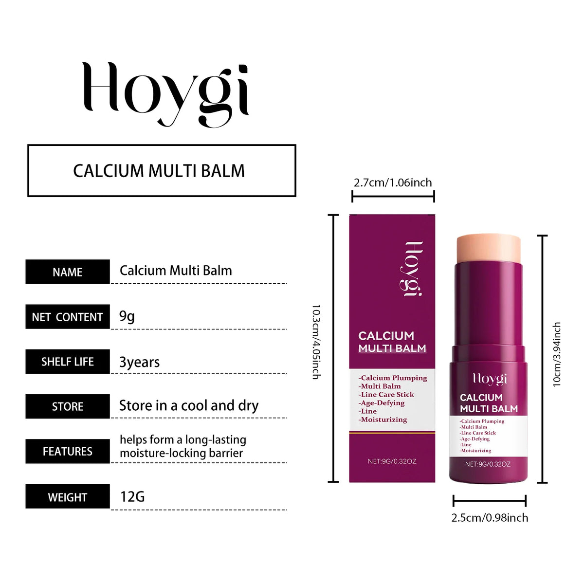 Calcium Multi Balm Stick Moisturizing & Anti-Wrinkle Stick for Eye Neck & Face Firming Sagging Skin Deep Hydration Nourishing Skin Care Neck Cream Eye Cream Balm Travel Friendly On the Go Moisturizer