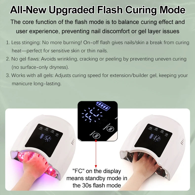 Rechargeable 98W Pro Cure LED Nail Lamp Dryer Portable Machine Nail Red Light UV LED Lamp Curing Gel