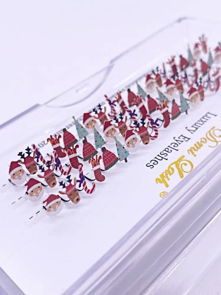 3D Christmas Tree  False Eyelashes Halloween Mix Color Glitter Individual Lashes Mink Soft Natural Shiny Decoration Makeup Lash