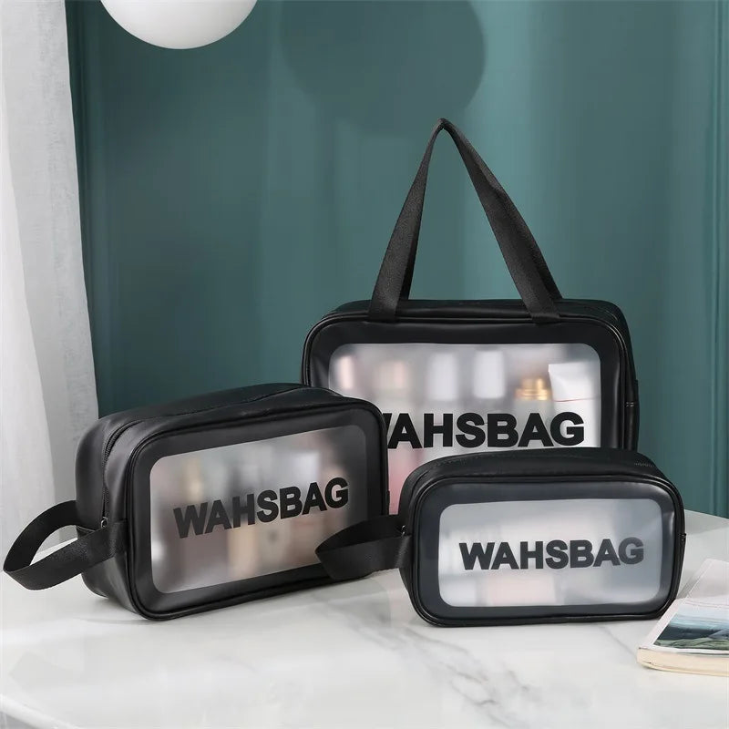 New Transparent Makeup Bag Set Toiletry Organizer Washbag for Women Portable Toiletries Pouch Travel Essential Cosmetics Bag