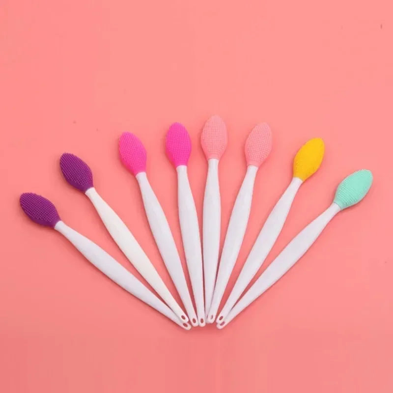 1-5pcs Skin Care Lip Exfoliating Facial Cleansing Face Scrub Nose Brush Blackhead Remove Silicone Double-Sided Skin Care Tool
