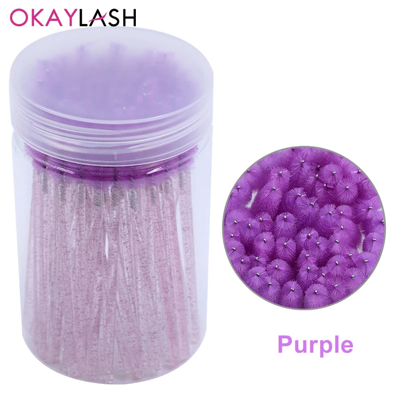 50pcs Crystal Eyelash Brushes With Contianer Disposable Lash Mascara Wands In Case Micro Makeup Applicators  Beauty Tools