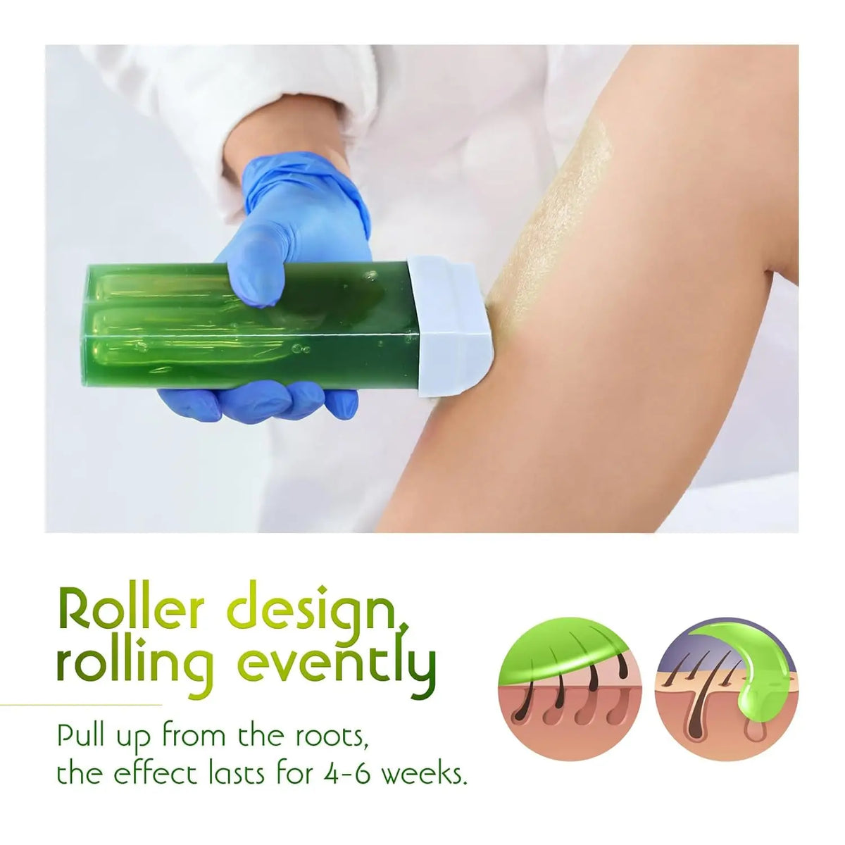Roll On Refill Hair Removal Wax Painless Depilatory Wax Roller Honey Wax Body Hair Removal For Any Roll On Wax Warmer Cartridge