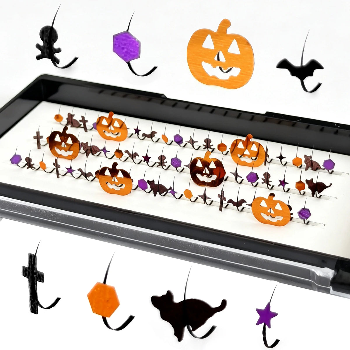 DIY Halloween Eyelash Extensions Glitter A/M Lashes DIY Halloween Christmas False Lashes 10-15mm