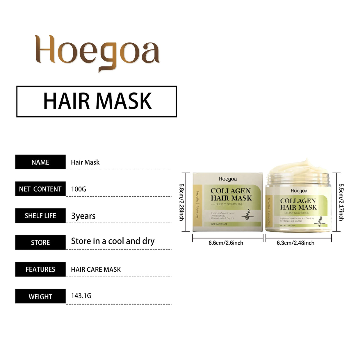 Collagen Ginger Hair Mask For Damaged Hair Repair Smoothing Frizz Control Treatment Deep Conditioner Soft Shiny Voluminous Hair