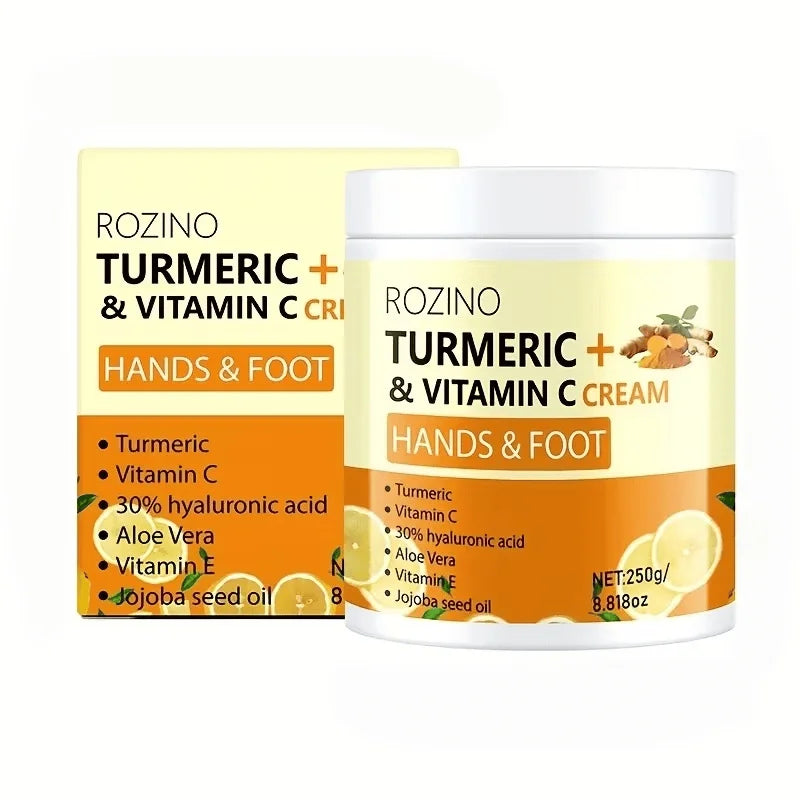 【Ultra Anti-Cracking】250G Turmeric Cracked Hand and Foot Care Cream - Anti-Cracking Repair Cream, Highly Moisturizing and Nourishing, Light Beige Color. Can Be Used on Dry Areas Such as Hands, Back of Feet, Ankles, Elbows