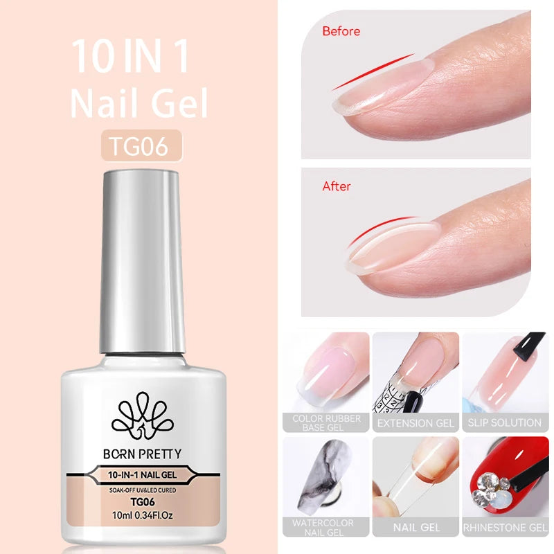 BORN PRETTY Water Light Cat Magnetic Gel Nail Polish Nude Milk White Jelly Color Semi Permanent Soak Off UV LED Gel Varnish DIY