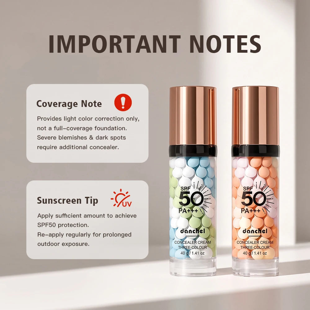 Three Color Press Release Cream Concealer Isolation Makeup Facial Base Brightening Hydrating Liquid Concealer Face Primer Glow