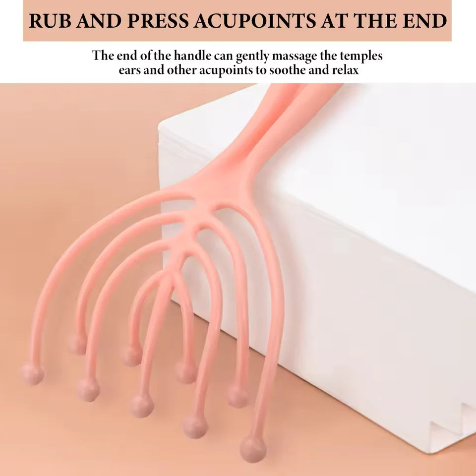 1 Pc Head Massager Scalp Neck Comb Roller Five Finger 10 Claws Steel Ball Hand Held Relax Spa Hair Care For Hair Stress Relief