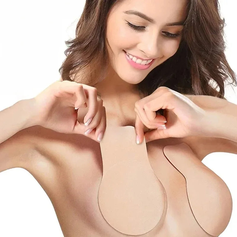 Self-adhesive Nipple Cover Chest Patch Non-woven Thin Invisible Bra Disposable Sticky Lift Breast Petals Round Flower Pads