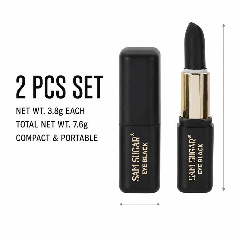 2PCS Halloween Black Face Paint Sticks, Matte Eye Black Makeup for Gothic Vampire Skull Cosplay Costume Party SFX Face Paint Kit