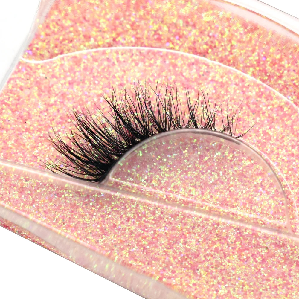 Half Lashes Short Mink Eyelashes Fluffy Soft False Eyelashes Wispy Cross Strip Eye Lashes Natural Mink Eyelash Extension Makeup