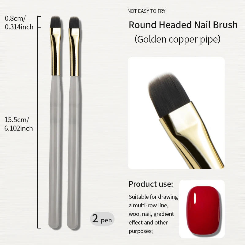 RSNAIL 1/2/5pcs Nail Art Brush Elasticity Sweep Brush DIY Gradient Nail Art Painting Pen Drawing Manicure Nail Tool Accessories