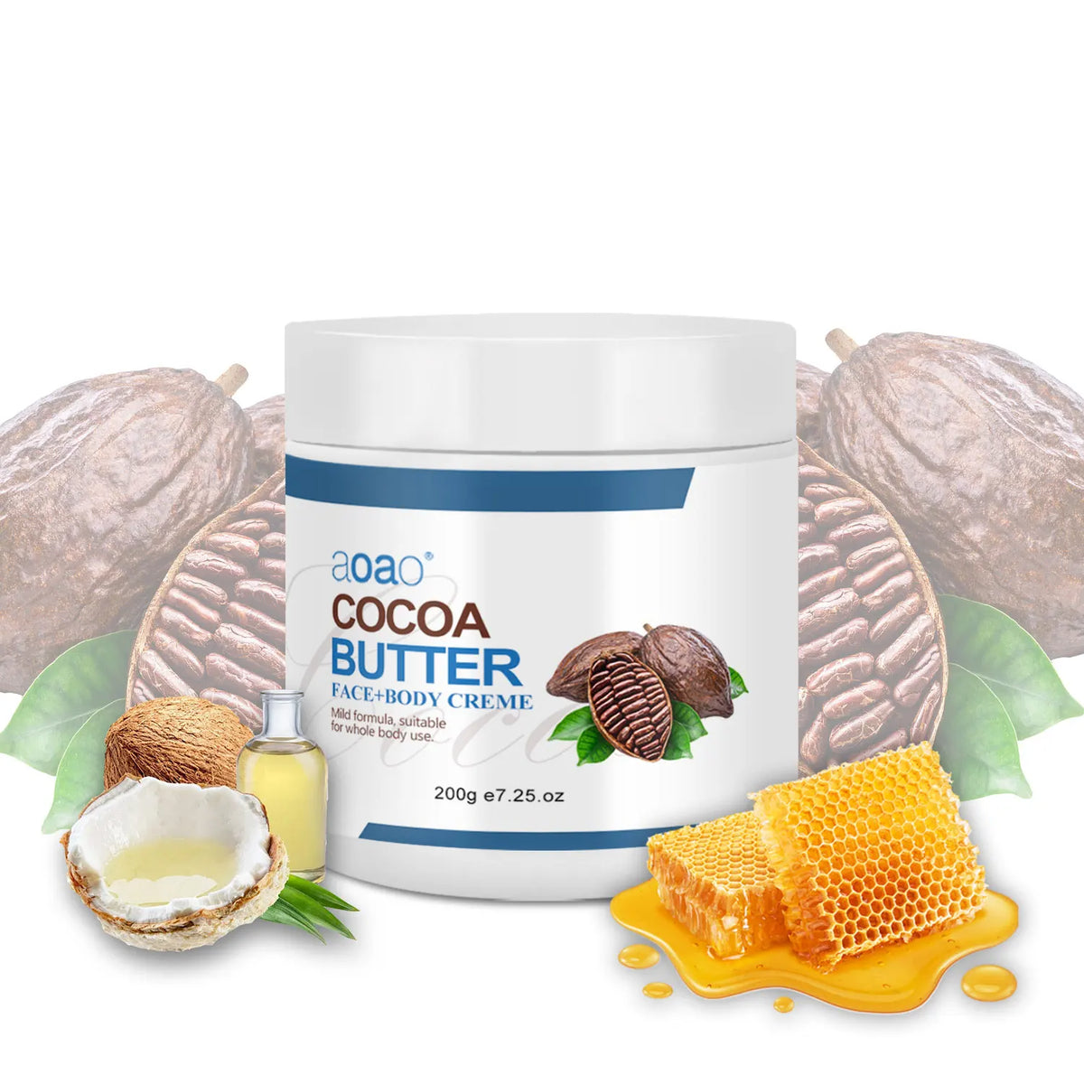 Shea Butter Body Cream - Coconut & Cocoa Butter Formula,   Suitable for All Skin Types, Hypoallergenic with Vitamin E