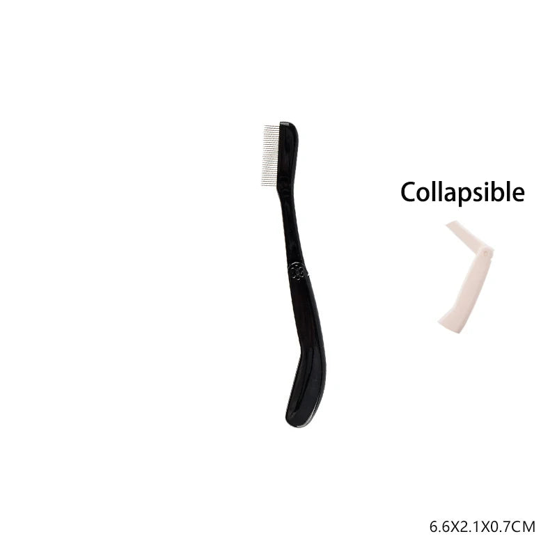 1 Pcs Black Foldable Eyelash Brush Comb Beauty Makeup Lash Separator Stainless Steel Eyelash Curler Mascara Curl Cosmetic Tool