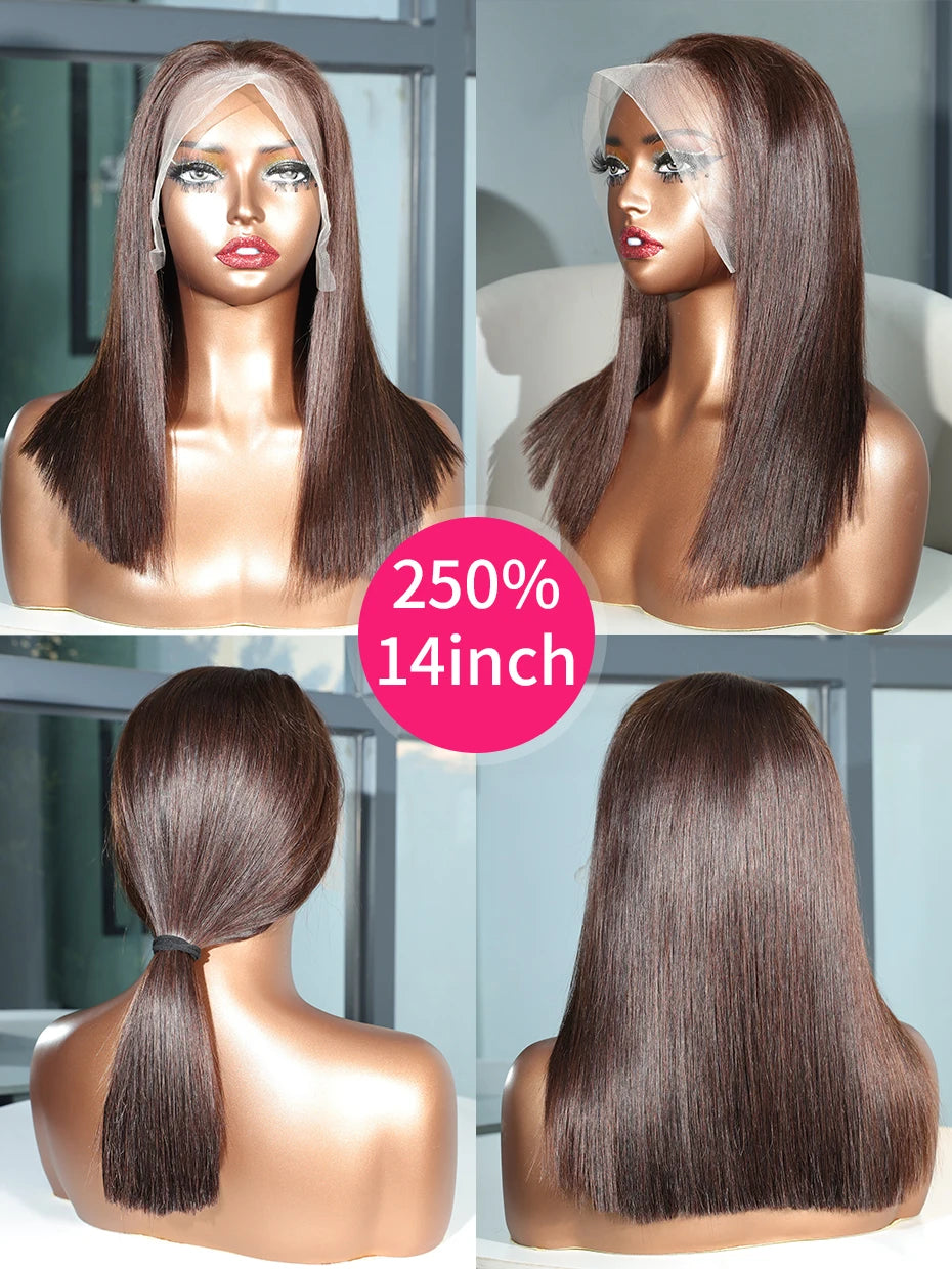 20 22 24 Inch 5x5 Transparent Bone Straight #2 Color 13x4 13x6 Lace Frontal Wig 250 Density Vietnamese Human Hair Wigs For Women