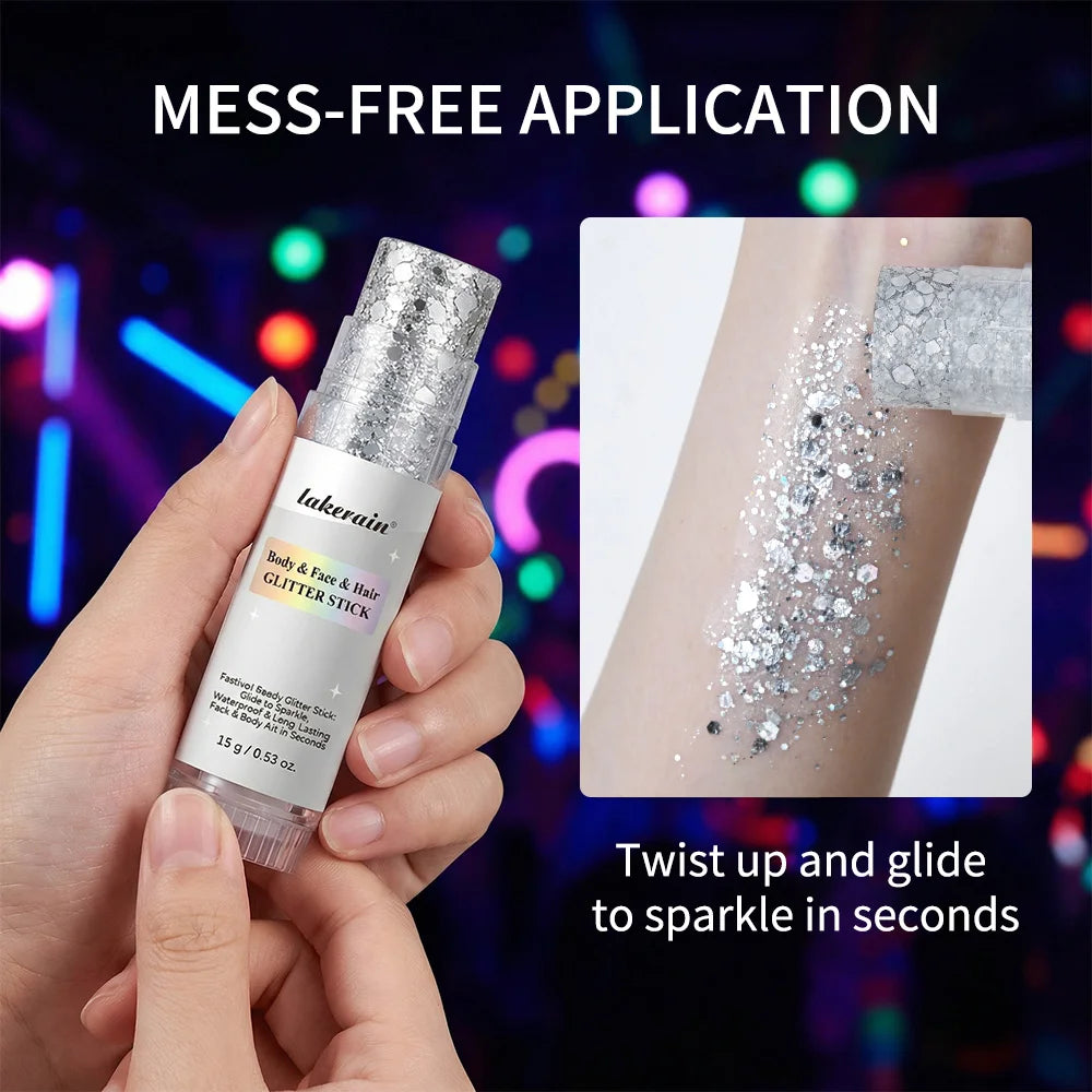 Christmas Cold Tone Eye Makeup Set Gel Glitter Stick Eyeliner Pencil Mascara Waterproof Long Lasting Smudge Proof for Party Gift