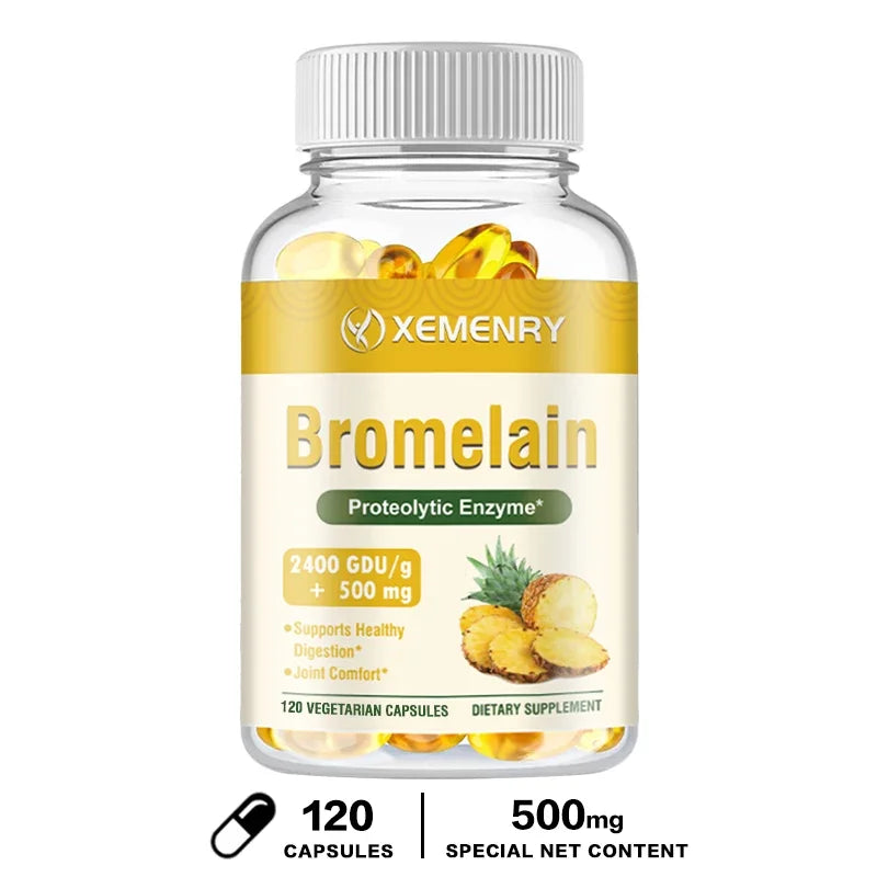 Bromelain Capsules - Supports Joint Health, Improves Digestive Health, Relieves Pain, and Boosts Immunity