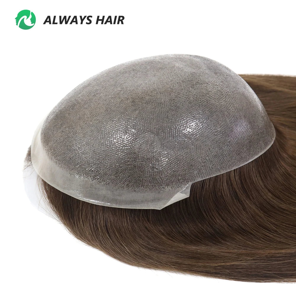 TP22- 18" Thin Skin Toupee For Women 7x9" Polyskin Brazilian Hair Human Hair Toppers