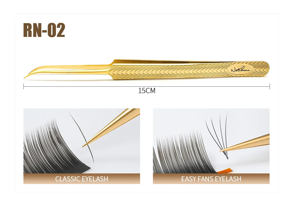 NATUHANA Professional for 3D Tweezers Stainless Steel Volume Eyebrow Tweezer False Eyelash Extension Tweezers for Makeup Tools