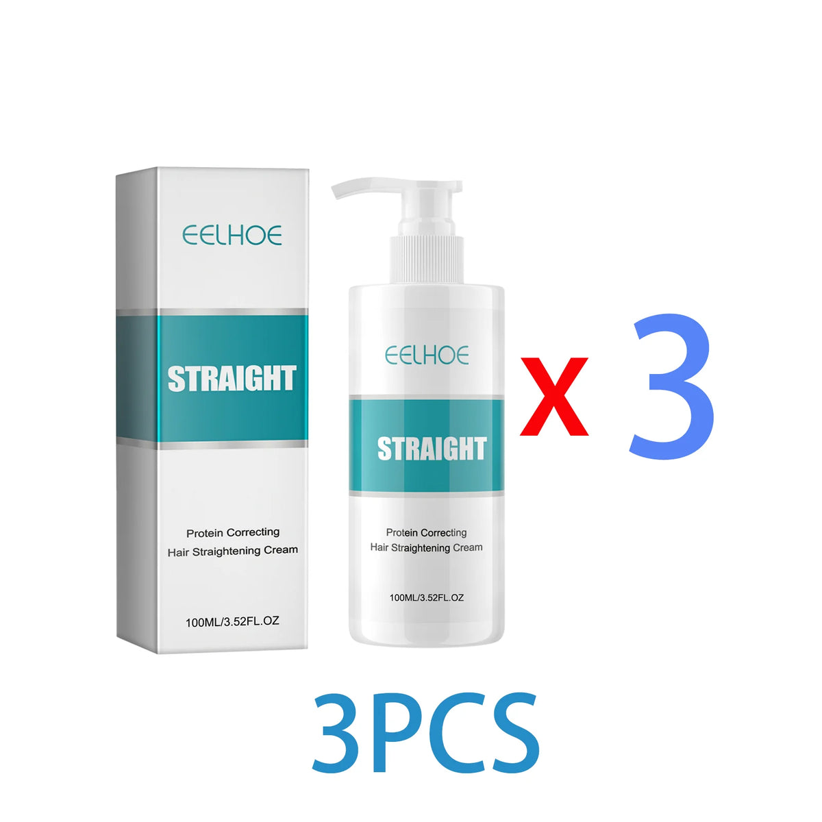 Collagen Smoothing Hair Straightening Cream for Dry Frizzy Hair No Flat Iron Needed Deep Repair Shine Leave In Conditioner 100ml