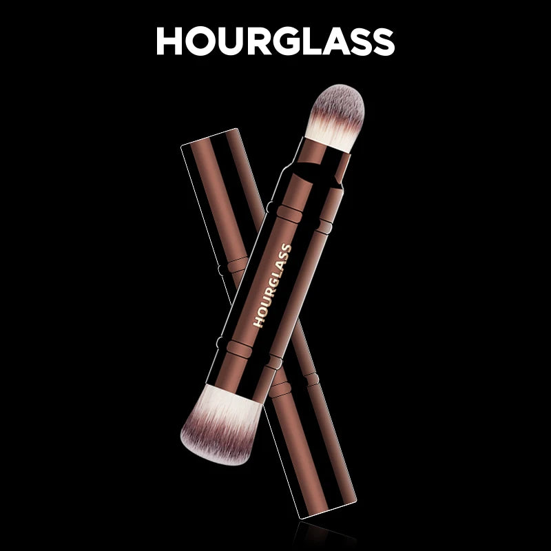 Hourglass Makeup Brush- No.15 Retractable Double-Ended Complexion Brush Soft Fiber Hair Fashion Design Single Face Brush