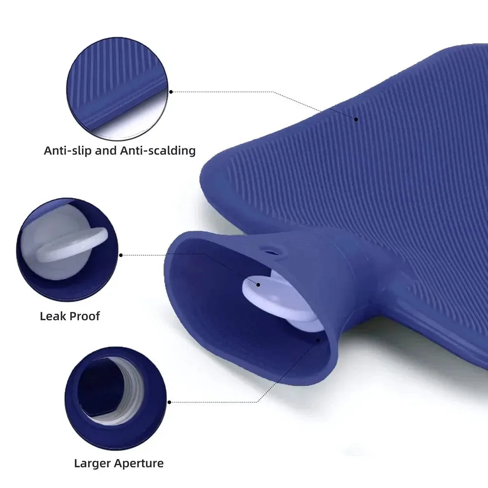 Hot Water Bottle with Knitted Cover Durable 1L/2L Hot Water Bag for Pain Relief Hot Cold Therapy Hand Feet Warmer Women Gifts
