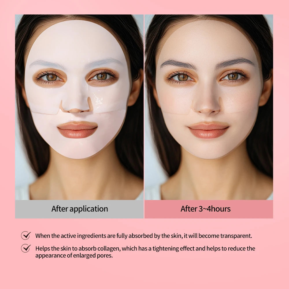 Peel Off Overnight Facial Mask Collagen Jelly Cream Night Wrapping Mask Sheet Mask Hydrating Moisturizing Facial Christmas Gift