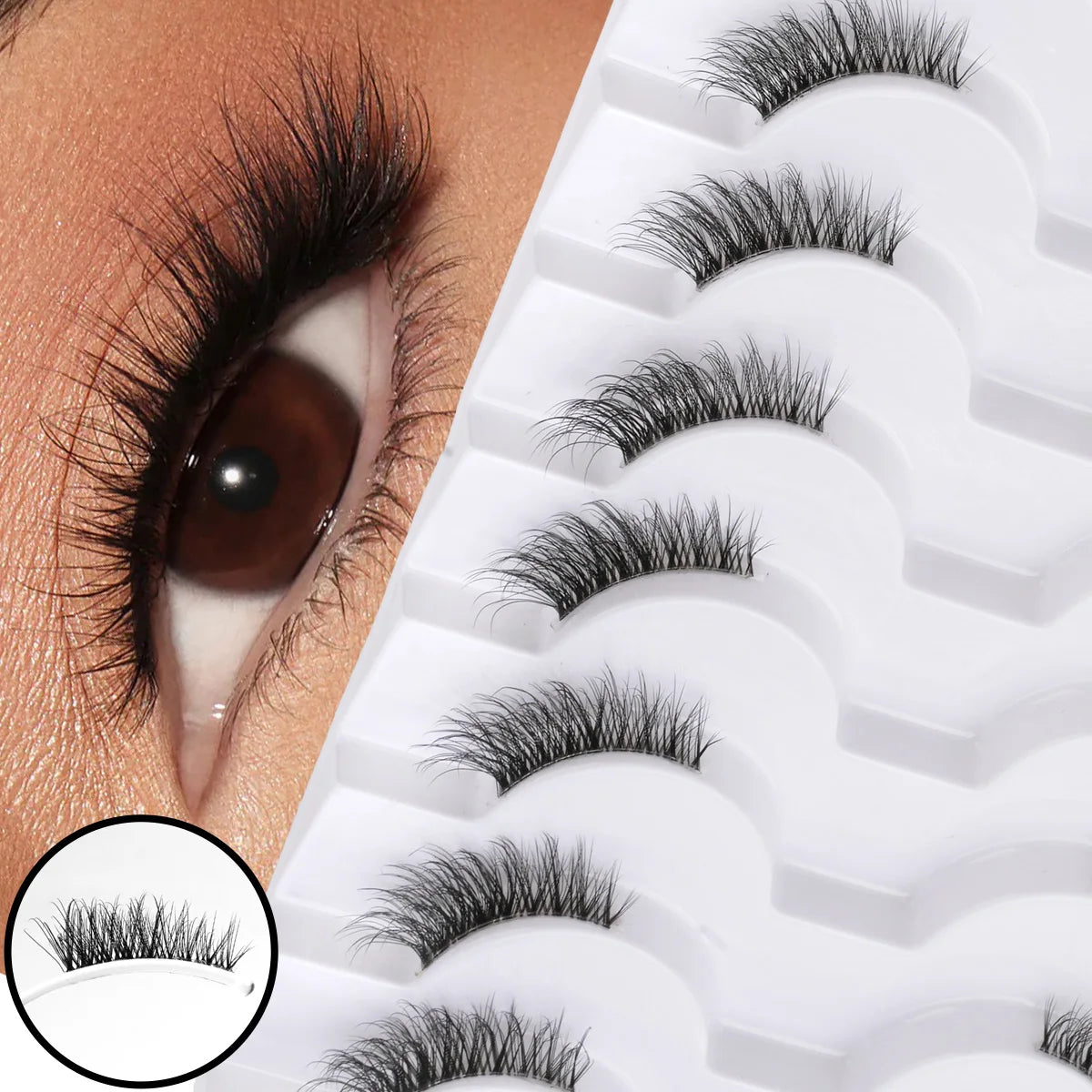 YSDO 5/10 Pairs Natural Eyelash Extension Hand Made Maquilagem Fluffy Fake Half Lashes Soft 3D Mink Lashes Makeup Faux Cilios