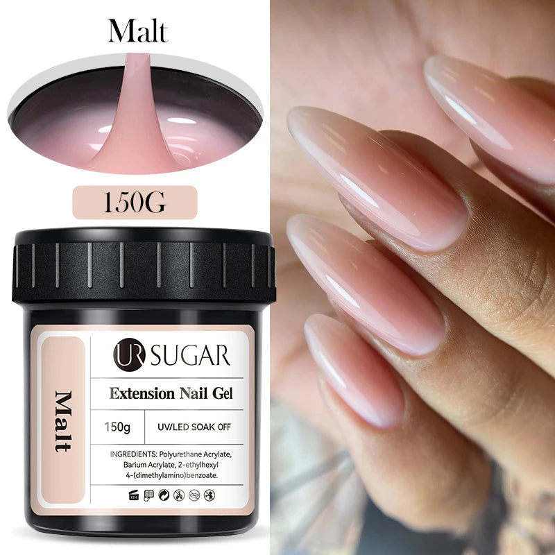 UR SUGAR 150g Jelly Gel Nail Extension Gel Milky White Nude Pink Quick Building UV Nail Hard Gels Self Leveling Construction Gel