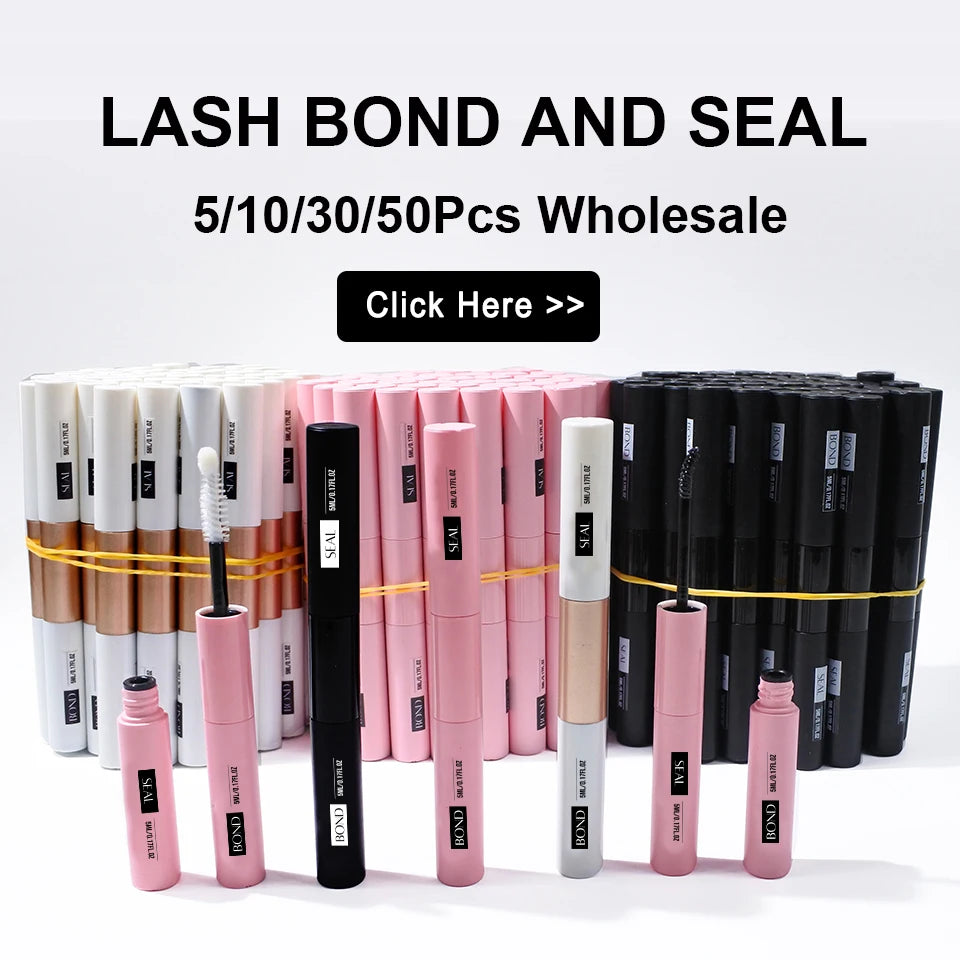 Lash Cluster Glue Bond and Seal Kit with Lash Glue Remover and Tweezers and Lash Brush for Lash Extension Clusters Makeup Tool,