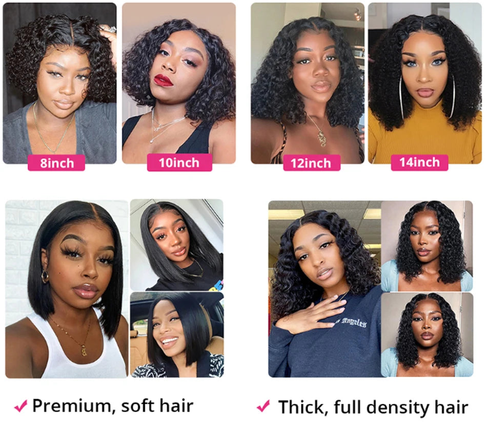 Glueless Kinky Curly Wig 13X6 Human Hair Ready To Wear Frontal Wigs Deep Curls Lace Closure Wig For Women Tissage Cheveux Humain