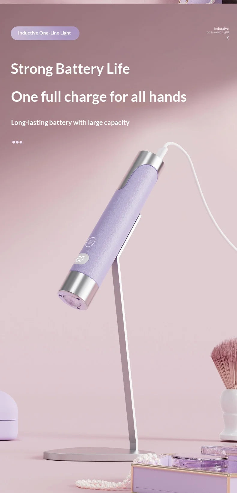 Cordless Handheld UV LED Nail Lamp withMagneticStand Smart Sensor Mini Gel Curing Pen Manicure Flashlight Drying Desk nail Dryer