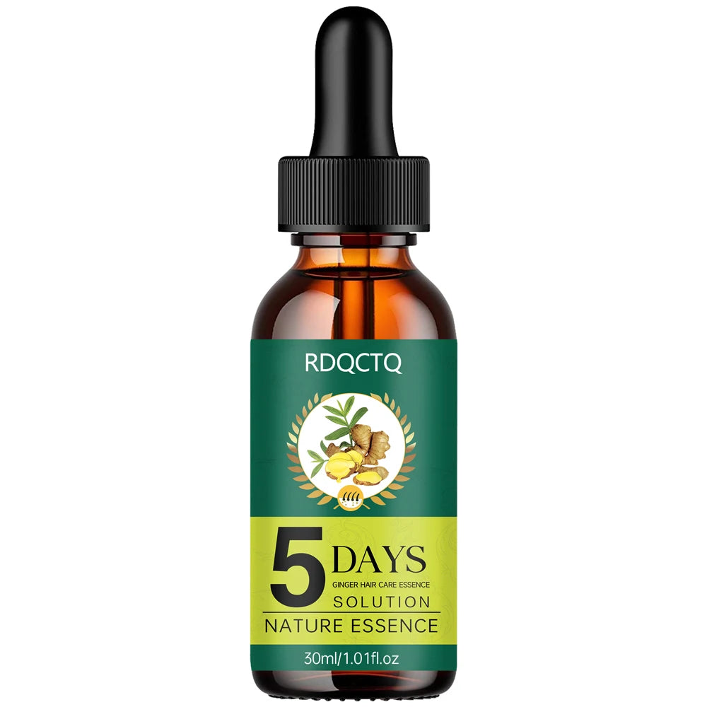 5-Day Ginger Hair Serum | Natural Nourishing Essence | Frizz Control & Shine Boost | Hair Care Treatment