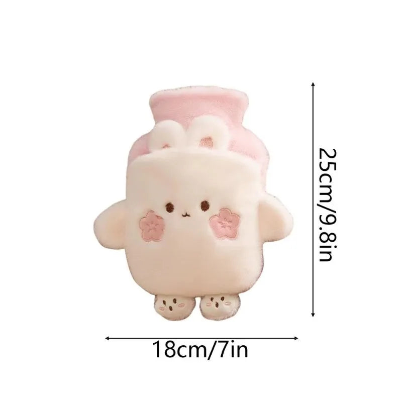 Water Injection Hot Water Bag Thickened Explosion-proof Hot Compress Warm Stomach Warm Water Bag Cute Plush Warm Water Treasure