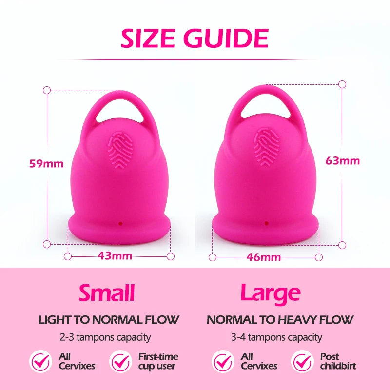 Menstrual Cup With Storage Case Medical Silicone Menstrual Cup Sterilizer Cup Women's Health Care Period Accessories Kit