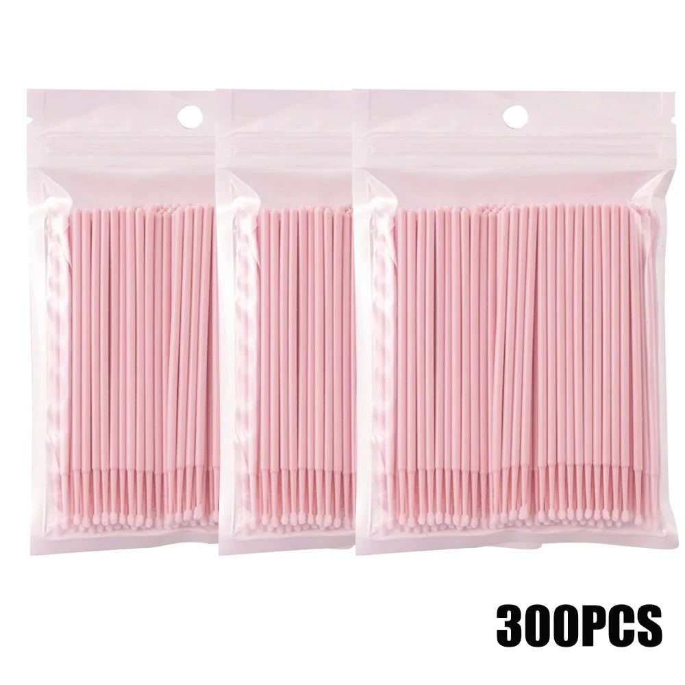 300/500PCS MicroBrush Eyelash Cleaning Brush Lash Extension Applicator For Eyelashes Removing Swab Micro Makeup Brush
