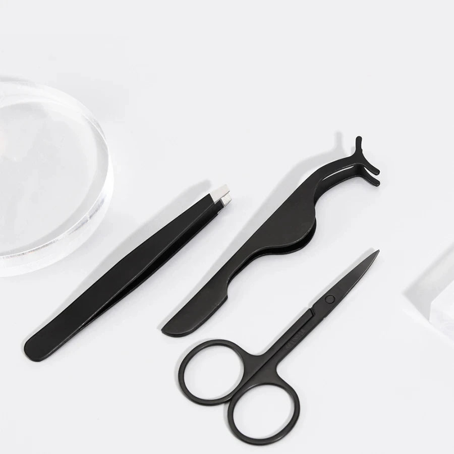 4-in-1 Precision Tweezers Set, Stainless Steel, Multi-Tip, Perfect for Eyebrow & Hair Removal