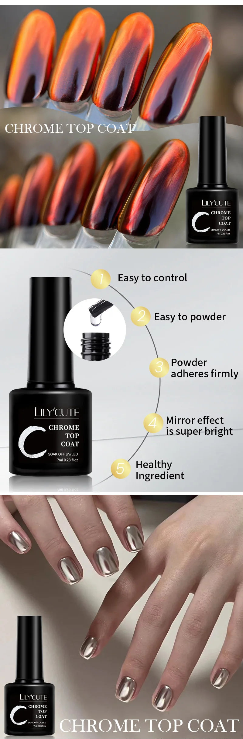 LILYCUTE 7ml Top Coat Function Gel Nail Polish Semi-permanent Soak off Reinforcement Base Gel For Nails Tools Gel Varnish