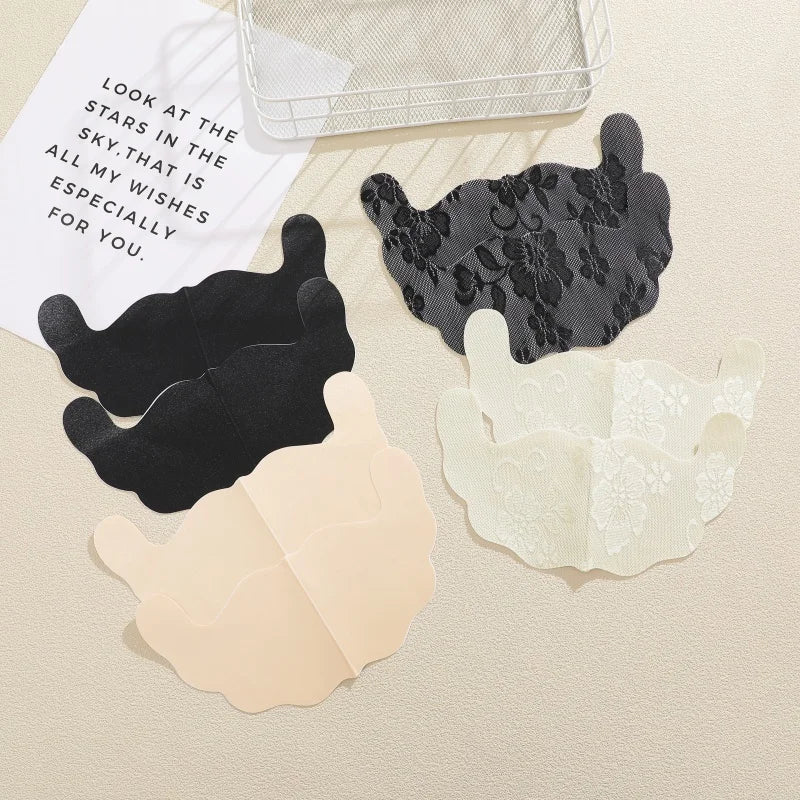 2/4 Pairs Lace U Shaped Breast Lift Tape Women Anti Sagging Adhesive Bra Pads Invisible Push Up Nipple Covers For Backless Dress