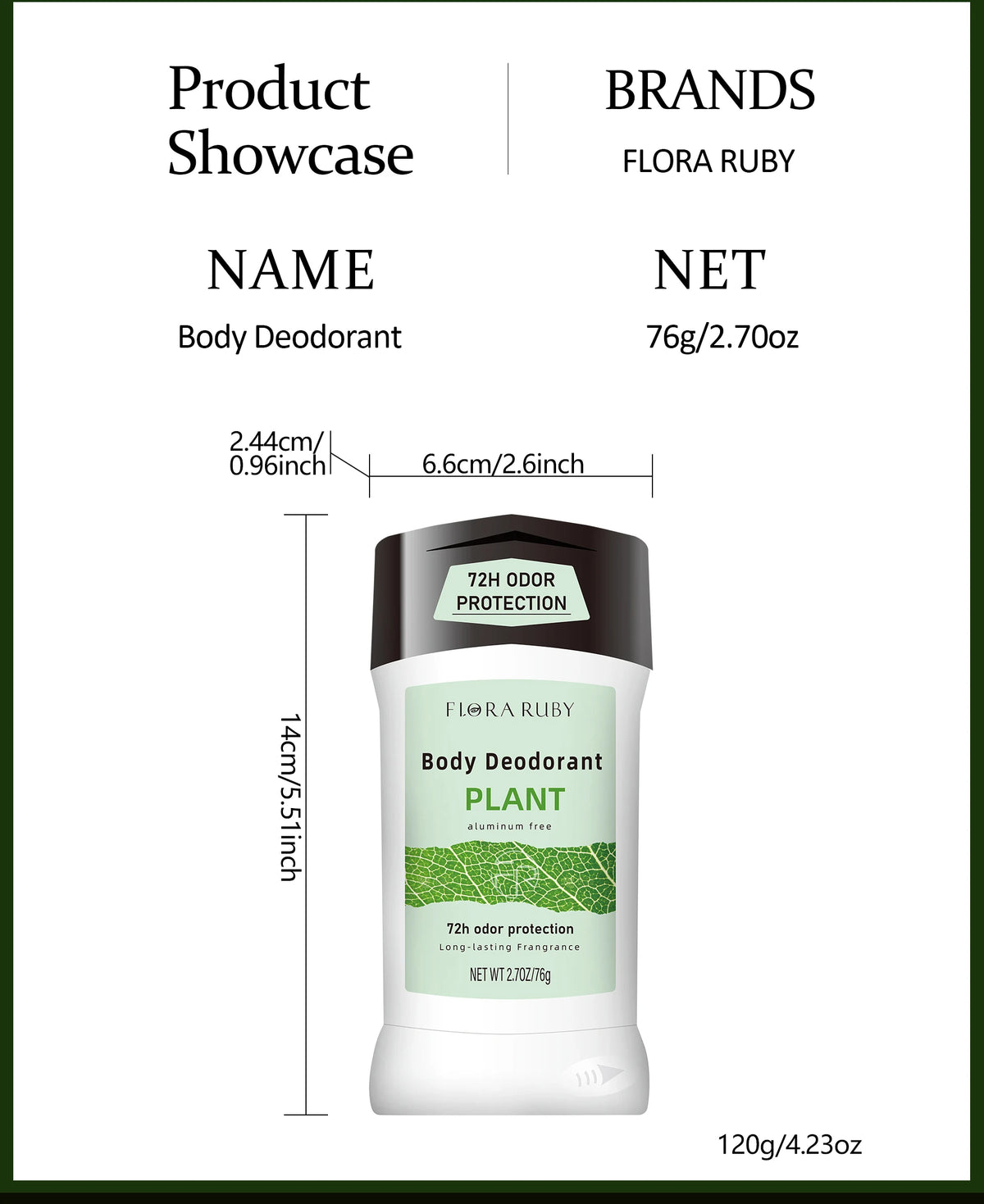 76g Mens Deodorant Refreshing Fragrant Body Care Cream- Long-Lasting Deodorizing,Anti-Sweating, Moisture Control Odor for Armpit