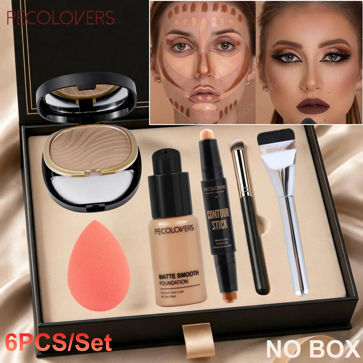 6PCS/Set Facial Makeup Set-Natural Matte, Waterproof, Oil Control, Facial Shaping and Brightening, Halloween and Christmas Gifts