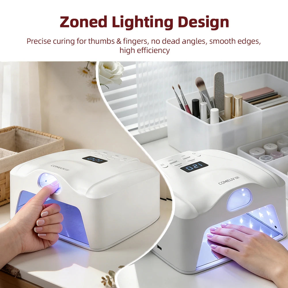 2‑in‑1 Auto‑Sensor UV LED Nail Dryer 78LED Dual Port for Single Finger Toe Full Hand Gel Curing Manicure Pedicure Home Salon